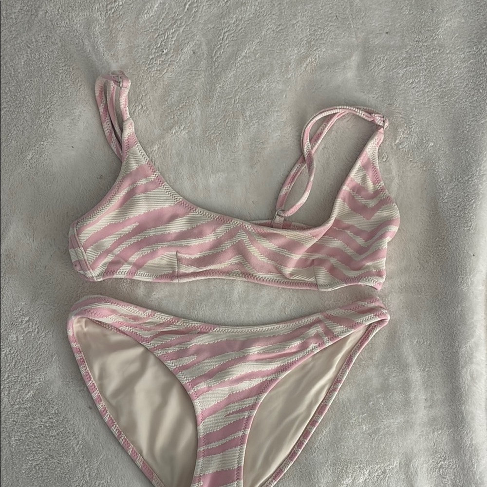 Triangl Swimwear Pink and White Bikini